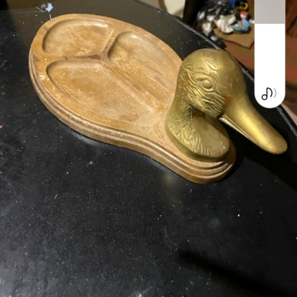 Wood & Brass Duck Valet For Dressers